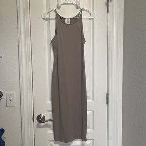 Kirious tan midi dress. Small. Never worn but without tags.